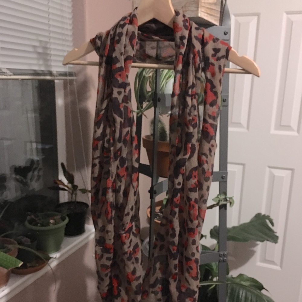 Leopard print scarf, infinity loop scarf